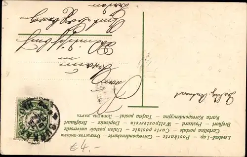 Präge Litho Winterlandschaft mit Kirche bei Nacht