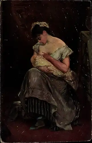 Künstler Ak Kolitz, L., Mutterglück, Frau stillt ihr Baby