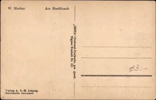 Künstler Ak Merker, W., Am Stadtbach, Ortschaft