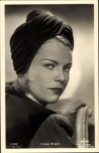 Ak Schauspielerin Hilde Krahl, Portrait, Turban