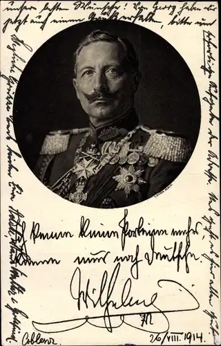 Ak Kaiser Wilhelm II., Ich kenne keine Parteien mehr, Zitat 1914