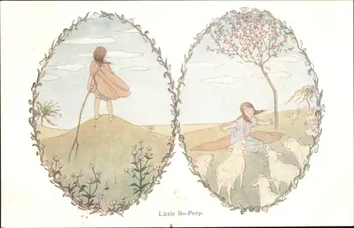 Gedicht Künstler Ak Willebeek le Mair, Henriette, Kinderlied, Nursery Rhyme, Little Bo Peep