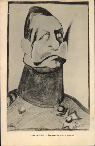 Künstler Ak Guillaume II, Empereur d'Allemagne, Kaiser Wilhelm II., französische Karikatur