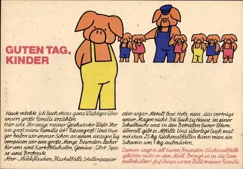 Stundenplan DDR Dewag Potsdam, Schweine Familie um 1970