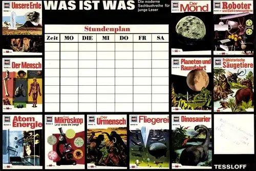 Stundenplan Tessloff Verlag, Was ist Was, Buchübersicht um 1980