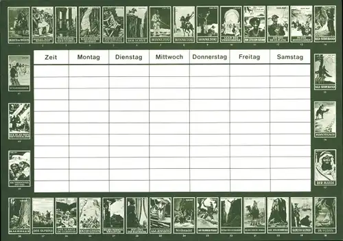 Stundenplan Karl-May Verlag, Bamberg Radebeul, Gesammelte Werke, Auflistung Bände um 1970