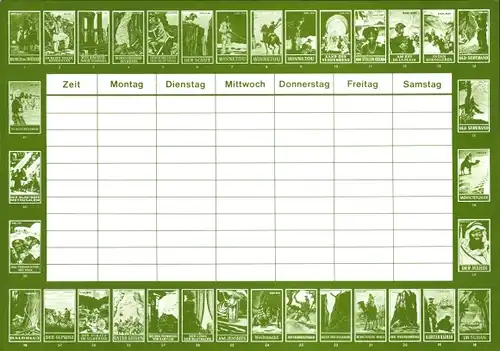 Stundenplan Karl-May Verlag, Bamberg Radebeul, Gesammelte Werke, Auflistung Bände um 1970