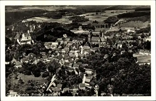 Ak Gößweinstein Oberfranken, Stadtansicht, Fliegeraufnahme