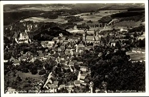 Ak Gößweinstein Oberfranken, Stadtansicht, Fliegeraufnahme