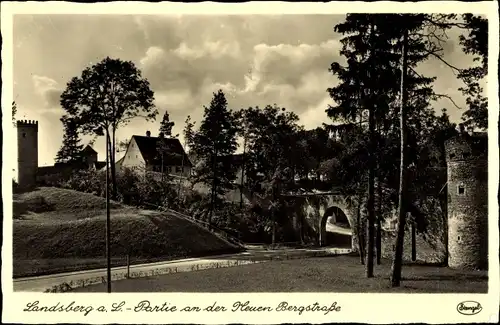 Ak Landsberg am Lech in Oberbayern, Partie an der neuen Bergstraße