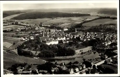 Ak Donauwörth in Schwaben Bayern, Luftbild