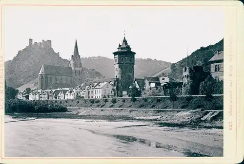 Kabinett Foto Oberwesel am Rhein, Teilansicht, Burg Schönburg