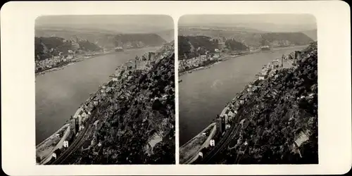 Stereo Foto Sankt Goarshausen am Rhein, Gesamtansicht