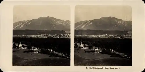 Stereo Foto Bad Reichenhall in Oberbayern, Panorama vom Nonn aus