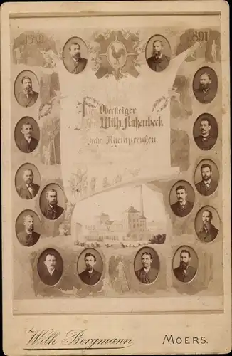 Kabinett Foto Moers am Niederrhein, Zeche Rheinpreußen, Obersteiger Wilhelm Roßenbeck, Portraits