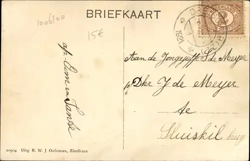 Ak Dreischor Zeeland, Straßenpartie