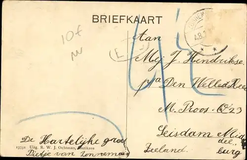 Ak Zonnemaire Zeeland, Straßenpartie, Kirche