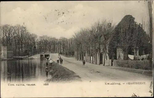 Ak Oegstgeest Südholland Niederlande, Straßenpartie zur Brücke