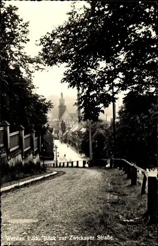 Ak Werdau in Sachsen, Blick zur Zwickauer Straße