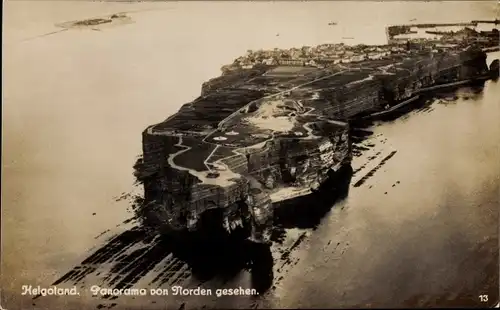 Ak Nordseeinsel Helgoland, Panorama von Norden, Seefestung