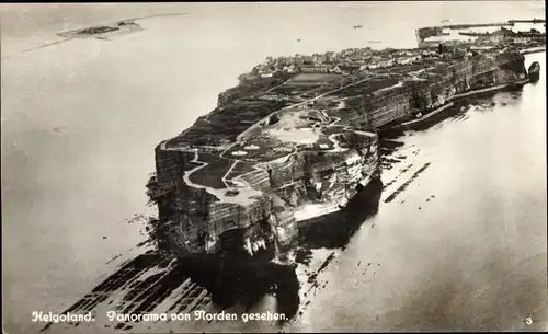 Ak Nordseeinsel Helgoland, Panorama von Norden, Seefestung