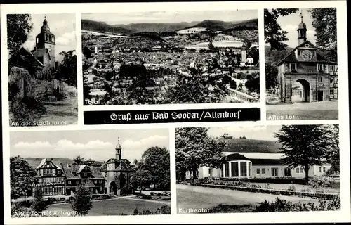 Ak Bad Sooden Allendorf an der Werra Hessen, Stadtmauer, Total, Kurtheater