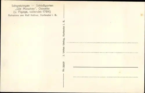 Ak Schwetzingen in Baden, Schlossgarten, Die Moschee, Ostseite