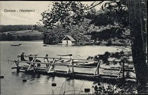 Ak Welzheim in Württemberg, Ebnisee, Bootssteg