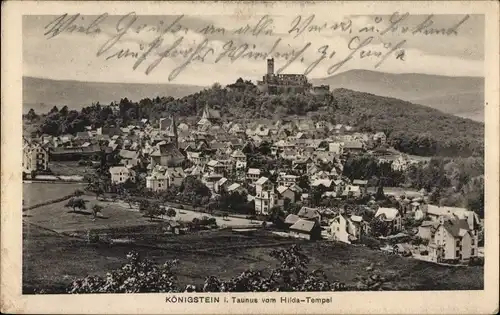 Ak Königstein im Taunus, Blick vom Hilda-Tempel