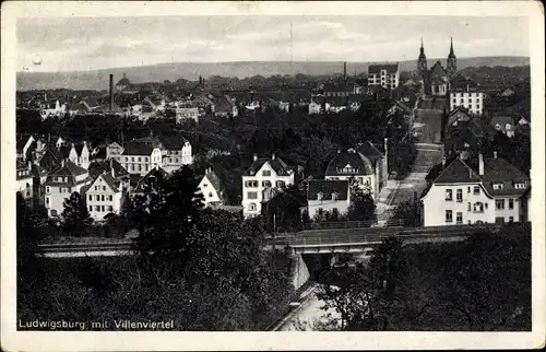 Ak Ludwigsburg in Württemberg, Blick zum Villenviertel