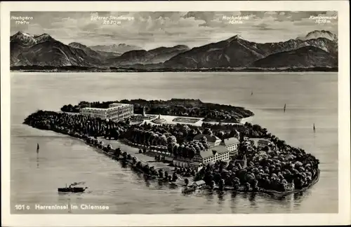 Ak Herrenchiemsee Herreninsel Chiemsee Oberbayern, Gesamtansicht