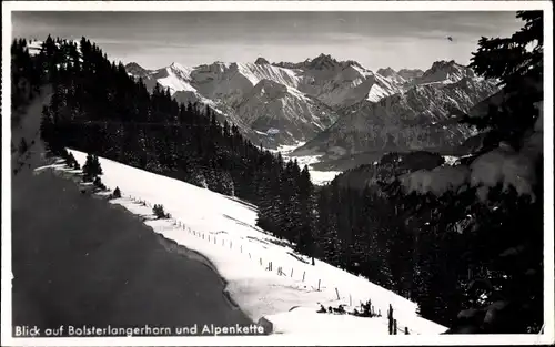 Ak Bolsterlang im Allgäu, Bolsterlangerhorn und Alpenkette, Winteransicht