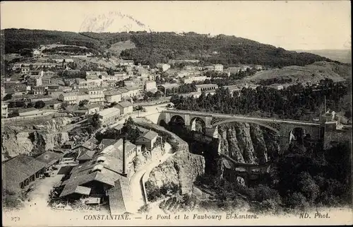 Ak Constantine Algerien, Le Pont et le Faubourg El-Kantara