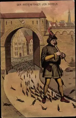 Ak Hameln an der Weser Niedersachsen, Der Rattenfänger von Hameln