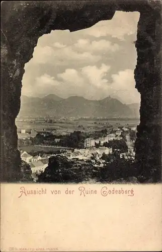 Ak Bad Godesberg Bonn am Rhein, Aussicht von der Ruine Godesberg