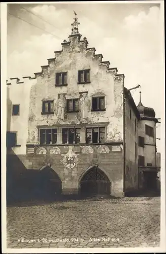 Ak Villingen im Schwarzwald, Altes Rathaus, Giebelhaus
