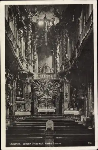 Ak München, Johann Nepomuk Kirche, Inneres