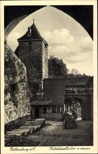 Ak Rothenburg ob der Tauber Mittelfranken, Koboldzellertor von innen