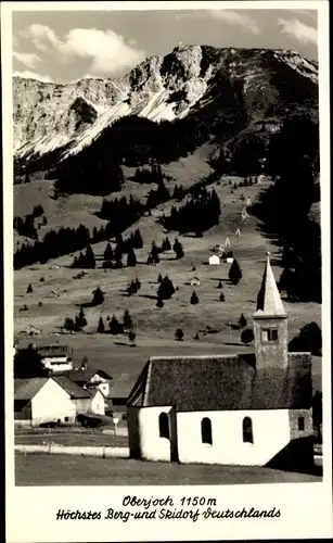 Foto Ak Oberjoch Bad Hindelang im Oberallgäu, Panorama, Kirche