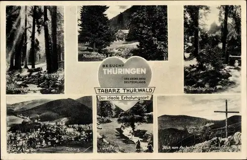 Ak Tabarz im Thüringer Wald, Laucha, Lauchagrund, Blick vom Aschenberg, Massemühle