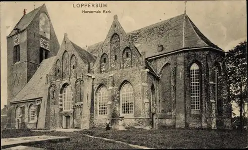 Ak Loppersum Groningen, Herv. Kerk