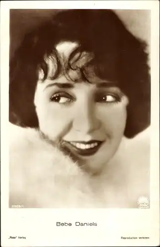 Ak Schauspielerin Bebe Daniels, Portrait, Ross Verlag 3809/1