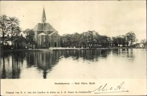 Ak Oudshoorn Südholland Niederlande, Ned. Herv. Kerk