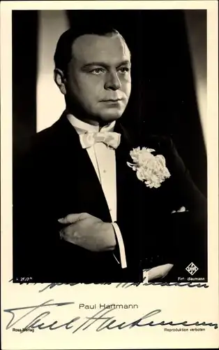 Ak Schauspieler Paul Hartmann, Portrait, Autogramm