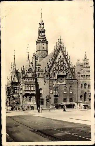 Ak Wrocław Breslau Schlesien, Rathaus