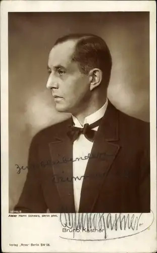 Ak Schauspieler Bruno Kastner, Portrait, Ross Verlag 1578/2, Autogramm