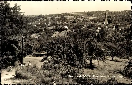 Ak Noorbeek Limburg Niederlande, Panorama op het dorp