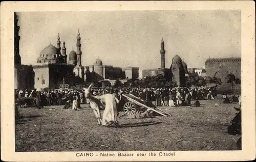 Ak Cairo Kairo Ägypten, Native Bazaar near the Citadel