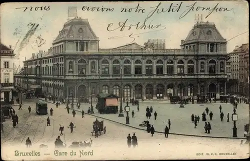 Ak Bruxelles Brüssel, La Gare du Nord