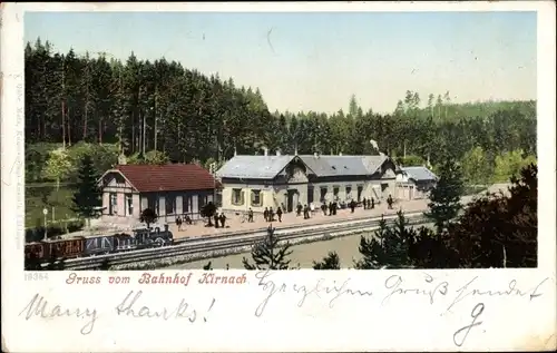 Ak Kirnach Sankt Georgen im Schwarzwald, Bahnhof, Gleisseite